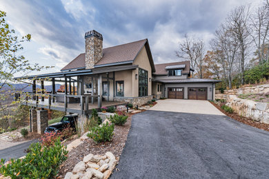 Example of a transitional exterior home design in Other