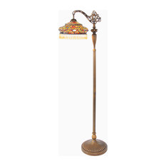 60" Stained Glass Parisian Side Arm Floor Lamp
