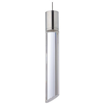 Tibor Pendant in Satin Nickel with Clear, Monopoint, 120V
