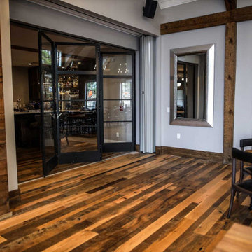 (5 of 6) New Dining Area floors and sliding barn door after Antique Oak renovati