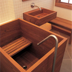 Geo Deep Teak Wood Bath Tub - Bathtubs