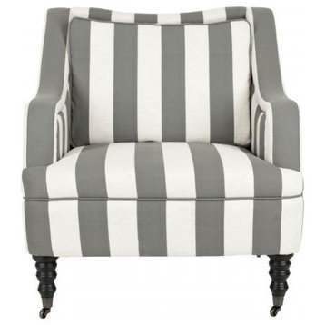 Morty Arm Chair Grayish Blue/White/Stripe