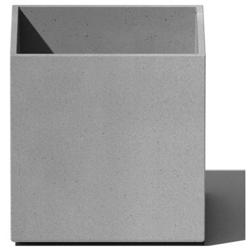 Veadek Geo Series Cube 5" Planter, Grey, 5 Inch, 1 Pack