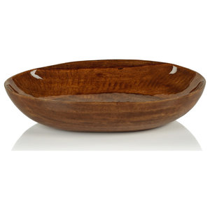 Villacera 83-DT5720 Handmade 10 Mango Salad Bowl and Decorative Serving Dish Natural Hand Carved Rustic Platter Eco-Friendly and Sustainable Wood 