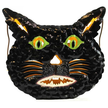 Halloween BLACK CAT CANDLE HOLDER Metal Tea Light Votive 6957