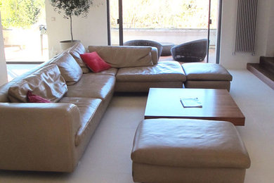 Inspiration pour une salle de séjour design.