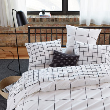 Grid Black Bedroom Collection