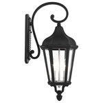 Livex Lighting - Morgan 2 Light Textured Black/Antique Silver Cluster Medium Outdoor Wall Lantern - With clear glass and a textured black finish, this outdoor wall lantern from the Morgan collection is an elegant way to illuminate traditional exteriors.