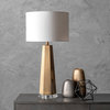 Nuloom 30" Ombre Metal Obelisk Linen Shade Brass Table Lamp