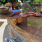 Poolside Outdoor Kitchen - Contemporary - Patio - St Louis ...