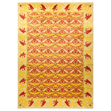 Arts and Crafts, Hand-Knotted Area Rug, 9'10"x13'10", Red