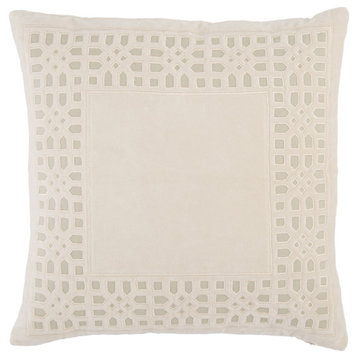 Jaipur Living Azilane Trellis Throw Pillow, Beige/Light Gray, Polyester Fill