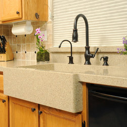 Custom Made Corian Farm House Sink with the Color Granola - Kitchen Sinks