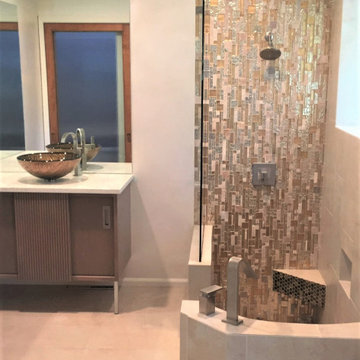 Bold Contemporary Showers, Bathrooms, and Powder Rooms