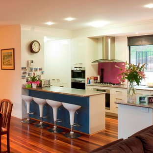 75 Beautiful Kitchen With Laminate Countertops And Pink Backsplash