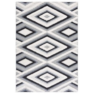 Safavieh Cottage Collection COT212A Rug, Ivory/Black, 5'3" X 7'7"