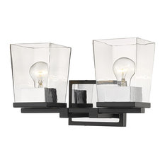 Z-LITE 475-2V-MB-CH 2 Light Vanity, Matte Black + Chrome