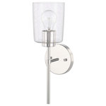 Capital Lighting - Greyson One Light Wall Sconce, Chrome - 1 light sconce with Chrome finish and clear seeded glass.