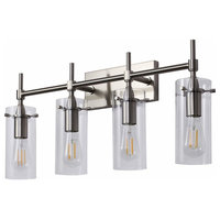 4 Light Industrial Bathroom Vanity Light Hallway Wall Sconce Brushed Nickel