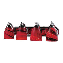 ELK - Bath And Spa 4-Light Vanity, Polished Chrome And Autumn Glass - Bathroom Vanity Lighting
