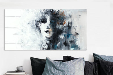 Example of a trendy living room design in Bengaluru