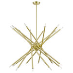 Livex Lighting - Soho 20 Light Satin Brass Large Chandelier - An iconic chandelier, the Soho features an organic, asymmetrical design in a satin brass finish. Ideal for kitchens, dining room settings or entryways, these space-aged inspired pieces are so versatile they can be incorporated into a variety of interiors.