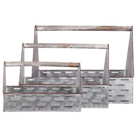 Metal Caddy Galvanized Finish Gray