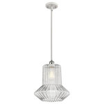 Innovations Lighting - Springwater 1-Light Pendant, White and Polished Chrome, Clear Spiral Fluted - A truly dynamic fixture, the Ballston fits seamlessly amidst most decor styles. Its sleek design and vast offering of finishes and shade options makes the Ballston an easy choice for all homes.