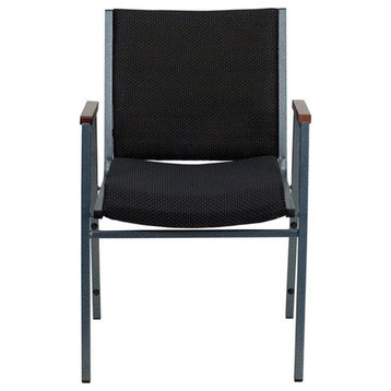 Flash Furniture Hercules Upholstered Stacking Chair in Black