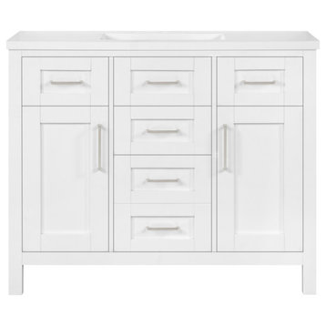 OVE Decors Tahoe III 42" Vanity With Power Bar and Mirror, White