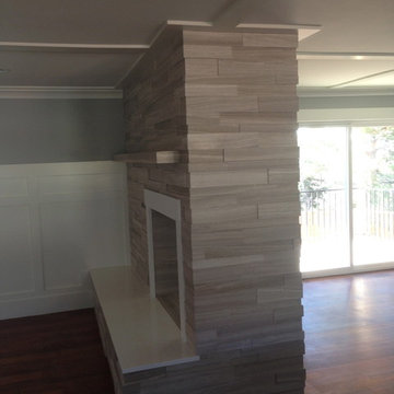 3D Limestone Fireplace