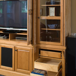 Media Center Pull Out Shelves - Media Storage