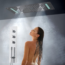 Recessed Color Changing Water Powered Led Shower Head - Showerheads And Body Sprays