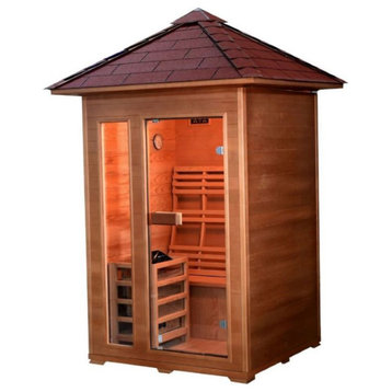 Eagle 2 Person Outdoor Traditional Sauna, Electric Harvia Heater