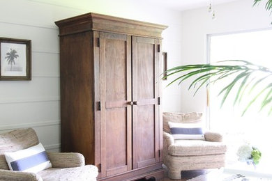 Example of a beach style living room design in Miami