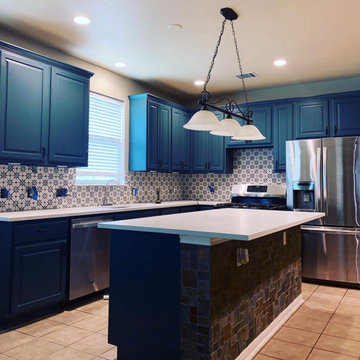 Round Rock Kitchen Remodel With Cabinet Painting and Quartz CountertopsRound Roc