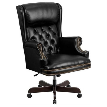 Pemberly Row High Back Upholstered Executive Office Chair in Black