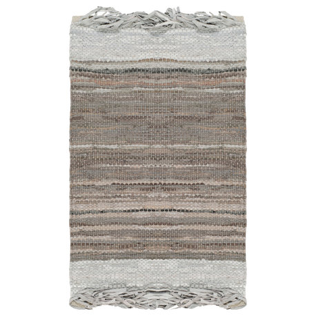 Safavieh Vintage Leather Collection VTL310 Rug, Light Grey/Taupe, 2'3"x4'