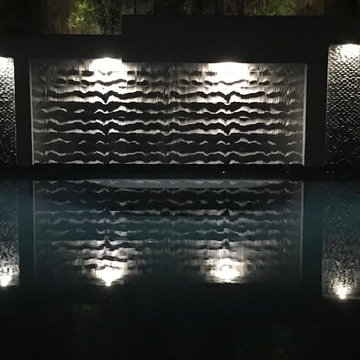 Modern Back Yard and Water Feature