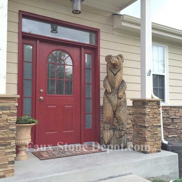 Faux Stone Columns Wraps