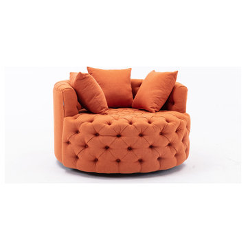 Romeo Modern Ins Swivel Accent Sofa Soft Chair, Orange