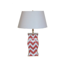 Orange Bargello Lamp - Table Lamps