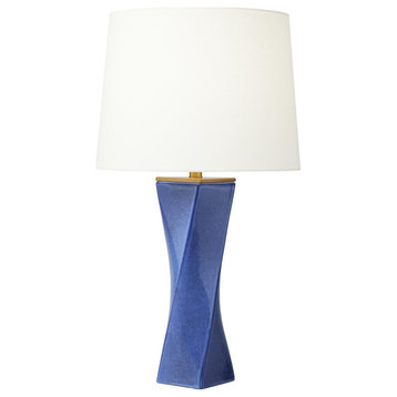Chapman & Myers Lagos 1-Light Table Lamp CT1211FRB1, Frosted Blue