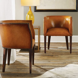 MH - Continental Leather Barrel Chair - Products