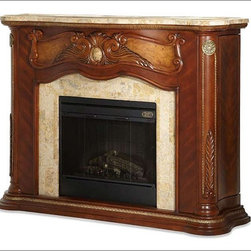 AICO Furniture - Cortina Fireplace without Marble Top - 65220F-28 - Fabric