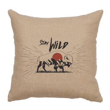 Image Pillow 16x16 Stay Wild Linen Natural