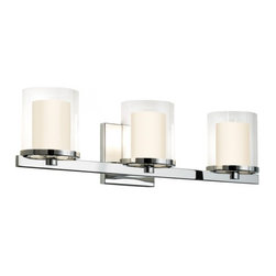Polished Chrome Finish 3 Light Bathroom Lighting by Sonneman Votivo - Lighting