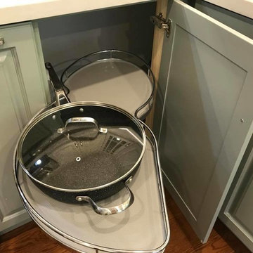 Tiny Kitchen Creative Design, Pullout Corner Cabinets
