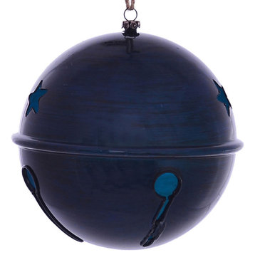 Vickerman 6" Midnight Blue Wood Grain Bell 2/Bag