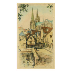 Consigned Chartres, C. 1900, Etching - Prints And Posters